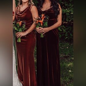 Revelry Maternity Bridesmaid Dress Velvet Burgundy